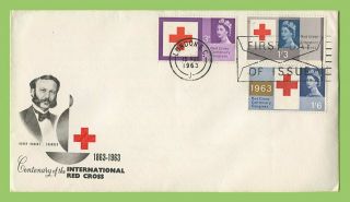G.  B.  1963 Red Cross Ord Set U/a First Day Cover,  London Fdi Cancel