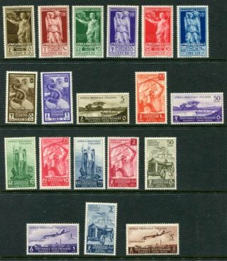 Italian East Africa 1938 - 40 Mnh Lot 2 Sets 19 Stamps