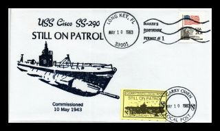 Dr Jim Stamps Us Garry Owen Local Post Uss Cisco Naval Cover Long Key 1983