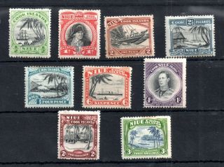 Cook Islands Niue 1944 - 46 Mh Set 137 - 145 Ws12743