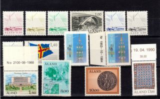 Aland 1984 / 90 Complete Set With Both Types Of 1m50,  14 Values,  Mnh/unm