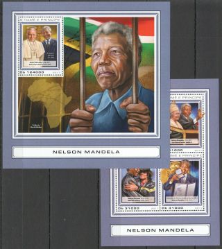 E73 2017 S.  Tome & Principe Tribute To Great Humanists Nelson Mandela Kb,  Bl Mnh