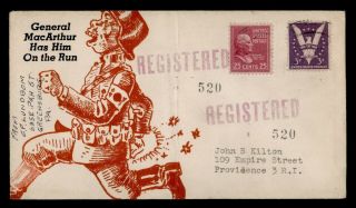 Dr Who 1944 Greensburg Pa Registered Prexie Wwii Patriotic Cachet E46983