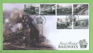 G.  B.  2010 Railways Set On Buckingham First Day Cover,  Swindon