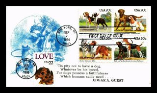 Dr Jim Stamps Us Dogs Combo First Day Cover Block Of Four Kmc Venture
