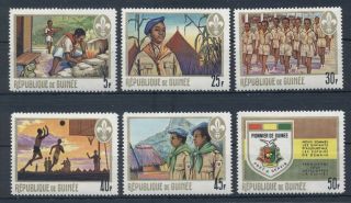 Guinea 1969 Compl.  Set 6 Stamps Mnh Scouting - Mi.  No 536 - 541