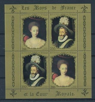 D001022 Paintings Kings Of France Royal Court Henri Iv S/s Mnh Chad