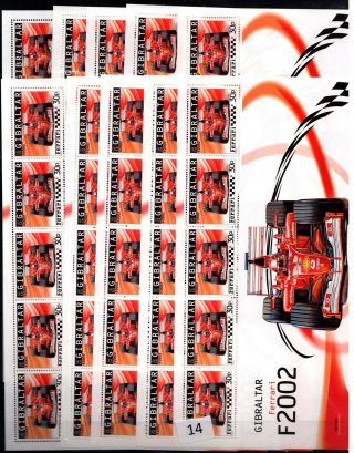 / 10x Gibraltar - Mnh - Sport - Sportcars - Ferrari - 50 Stamps -