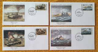 4 X Marshall Islands Official Wwii First Day Covers Battle Of Barents Sea Kursk