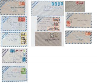 Argentina 1940s 1950s Airmail Covers To Us York City Lot X 11 Nature Horse