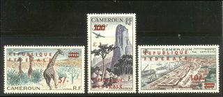 Cameroun C38 - 40 - 1961 Airmail Set ($67)