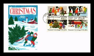 Dr Jim Stamps Us Christmas Activities Gamm First Day Cover Block Of Four