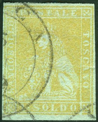 Italy Stamps Toscana 1851 Cei 2 1 Soldo Small Faults €2.  000,  —