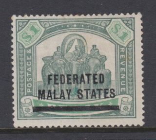 Malaya Malaysia Perak Ovpt Federated Malay States Stamps $1 Mounted
