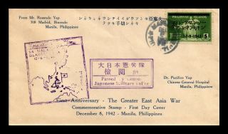 Dr Jim Stamps First Anniversary Greater East Asia War Japanese Philippines Cover
