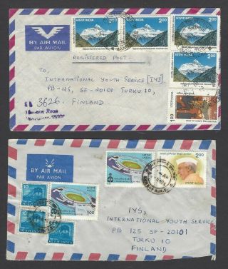India Better Commemorative Multiple Frankings On Covers To Finland (10)