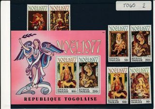 D000426 Paintings Christmas 1977 Religious Art Mnh,  S/s Togo