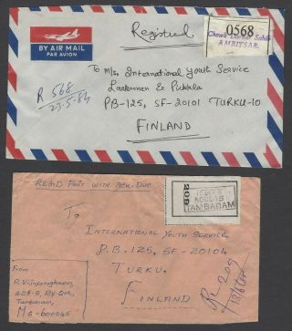 India better commemorative multiple frankings on covers to Finland (11) 2