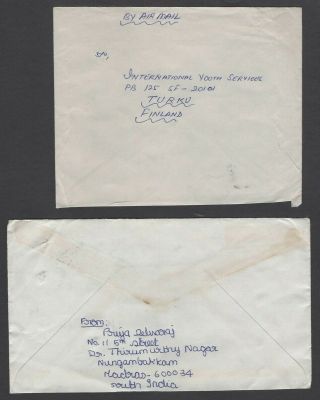 India better commemorative multiple frankings on covers to Finland (11) 4