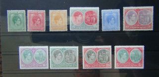 St Kitts - Nevis 1938 - 1950 Values To 5s Mm Cat £60,