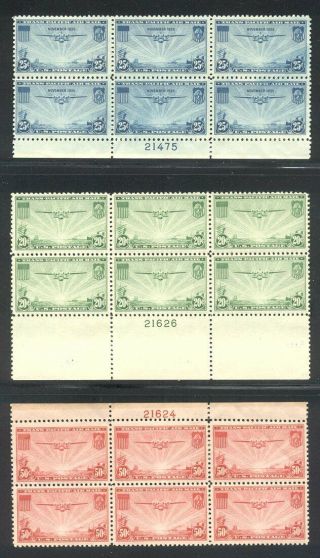 U.  S.  C20 - 22 Nh Plate Blocks - 1935 - 37 Ckipper Set ($150)