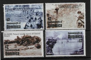 Dominica 2004 60th Anniversary D - Day 4 X $2 Mnh Issues