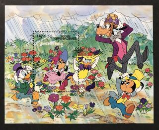 Grenada Gr 1984 Mnh Disney Easter Stamp Souvenir Sheet Goofy Mickey Minnie Daisy