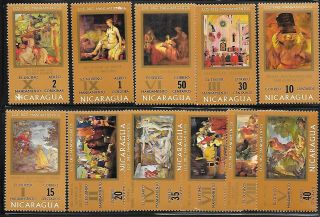 Nicaragua Sc 890 - 98,  C776 - 7 Nh Issue Of 1971 - Art - Ten Commendments