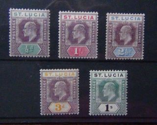 St Lucia 1902 - 1903 Set To 1s Mm