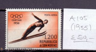 San Marino 1955.  Mh Air Mail Stamp.  Yt A105 €50.  00