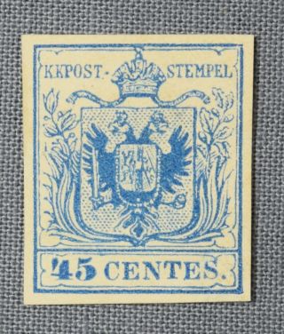 Postage Stamp Of Austria,  Lombardy - Venetia: 45 C. ,  Ty.  Iii (scott 6 Variety)