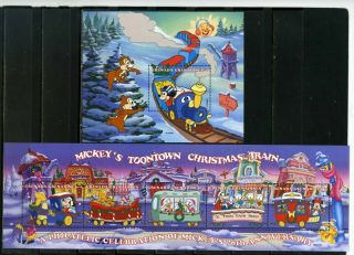 Grenada Grenadines 1998 Disney " Christmas Train " Sheet Of 5 Stamps & S/s Mnh