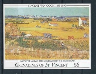 D280261 Paintings Art Van Gogh Harvest S/s Mnh Grenadines Of St.  Vincent