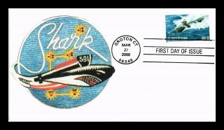Dr Jim Stamps Us Los Angeles Class Naval Submarine Uss Shark Fdc Cover Groton