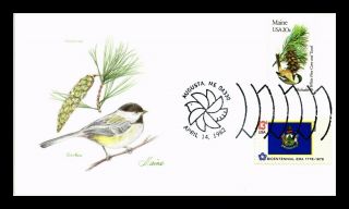 Dr Jim Stamps Us Maine State Bird Flower Tudor House First Day Cover Combo
