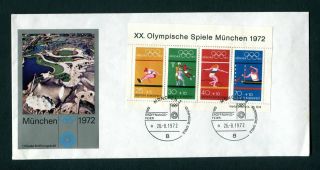 1972 Olympic Games,  Munich Stadium Minisheet Opening Cover