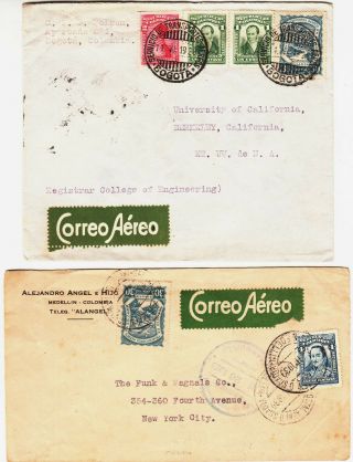Colombia 3x Scadta Airmail Covers To Us 1928
