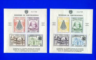 Colombia Sc.  632a And C266a Souvenir Sheets,  Nh
