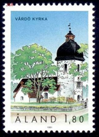 Aland 1991 Vardo Church Commemorative Stamp Mnh