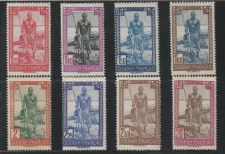 French Sudan - French Colonial - Set Of 8 Old Stamps Mh (souf 172)