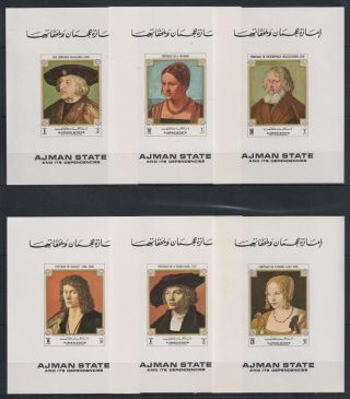 A695.  Ajman - Mnh - Art - Paintings - Famous People - Deluxe
