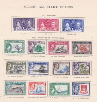 Gilbert & Ellice.  Sg 43 - 54,  1/2d To 5/ -.  Mounted.
