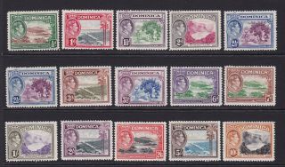 Dominica.  1938 - 47.  Sg 99 - 108a,  1/2d To 10/ -.  Mounted.