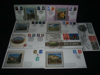 Gb First Day Covers All Benham Silk X8 Limited Edition Definitives.
