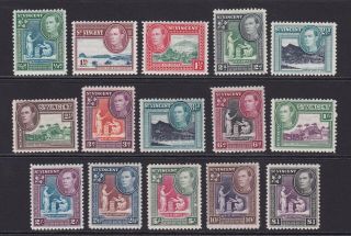 St Vincent.  1938 - 47.  Sg 149 - 159,  1/2d To £1.  Very Fresh Mounted.