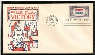 Scott 913 Netherlands Overrun Nations First Day Cover Patriotic Fdc Unlisted Nim