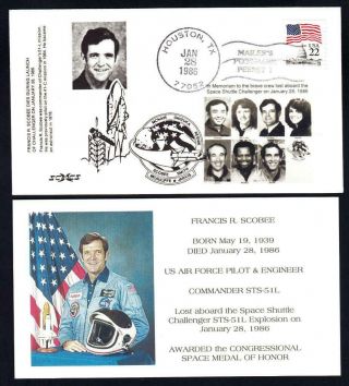 Space Shuttle Challenger Sts - 51l Disaster Set Of 7 Space Covers 1 Made 2409