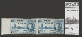 Fiji 1946 Victory 3d With Large Buoy In Water R 8/1 Sg 269 Mnh.