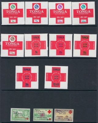 Tonga: 1970 Self - Adhesive Red Cross,  Official Set Sg335 - 44,  O55 - 7