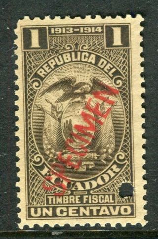 Ecuador; Early 1900s Fine Fiscal Issue Mnh Unmounted Specimen 1c.